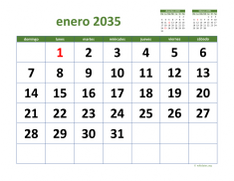 calendario enero 2035 03