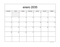calendario enero 2035 05