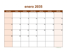 calendario enero 2035 06