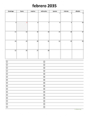 calendario febrero 2035 07