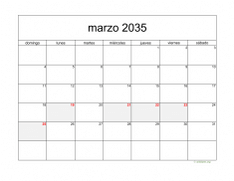 calendario marzo 2035 05