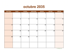 calendario octubre 2035 06