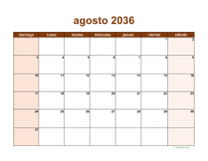 calendario agosto 2036 06
