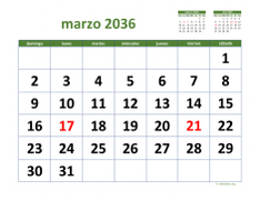 calendario marzo 2036 03