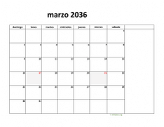 calendario marzo 2036 08