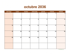 calendario octubre 2036 06