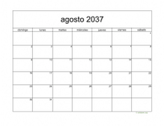 calendario agosto 2037 05