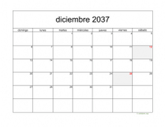 calendario diciembre 2037 05
