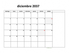 calendario diciembre 2037 08
