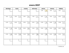 calendario enero 2037 01