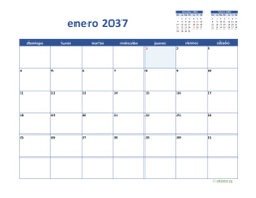 calendario enero 2037 02