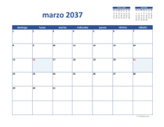 calendario marzo 2037 02