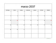 calendario marzo 2037 05