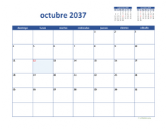 calendario octubre 2037 02