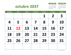calendario octubre 2037 03