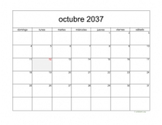 calendario octubre 2037 05