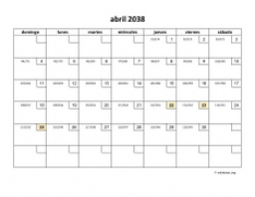 calendario abril 2038 01