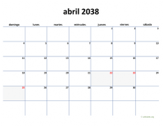 calendario abril 2038 04