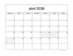 calendario abril 2038 05
