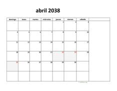 calendario abril 2038 08