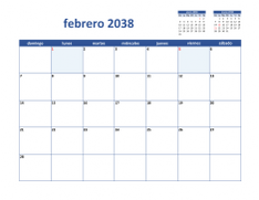 calendario febrero 2038 02