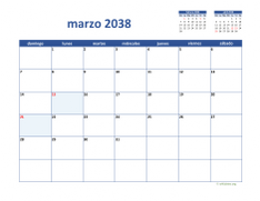 calendario marzo 2038 02