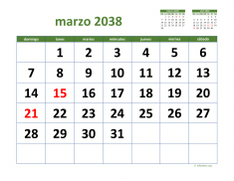 calendario marzo 2038 03