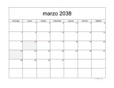 calendario marzo 2038 05