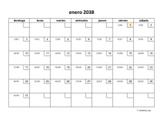 calendario mensual 2038 01