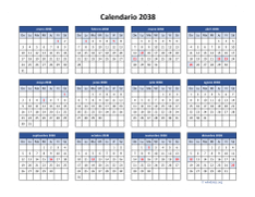Calendario de México del 2038 04