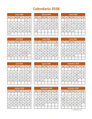 Calendario de México del 2038 06