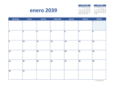 calendario enero 2039 02
