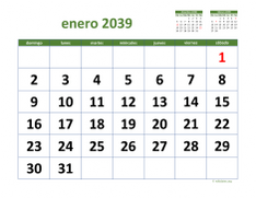 calendario enero 2039 03