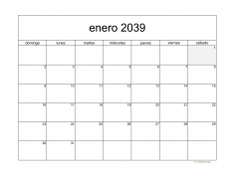 calendario enero 2039 05
