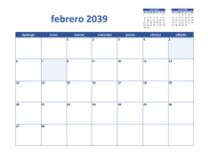 calendario febrero 2039 02