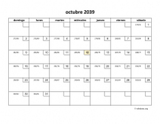 calendario octubre 2039 01
