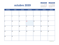 calendario octubre 2039 02