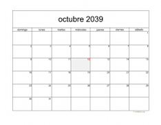 calendario octubre 2039 05