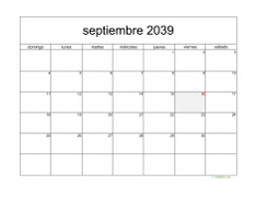 calendario septiembre 2039 05