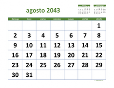 calendario agosto 2043 03