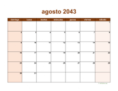 calendario agosto 2043 06