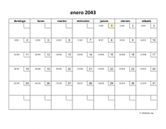 calendario enero 2043 01