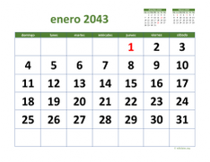 calendario enero 2043 03