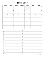 calendario enero 2043 07