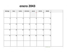 calendario enero 2043 08