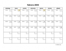 calendario febrero 2043 01