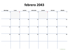 calendario febrero 2043 04