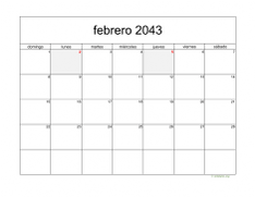 calendario febrero 2043 05
