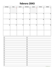 calendario febrero 2043 07