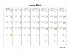 calendario marzo 2043 01